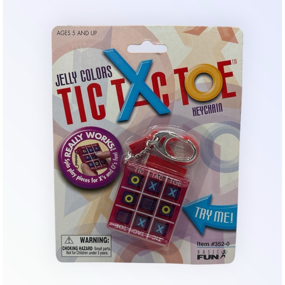 Classic Game Keychain Tic Tac Toe Jelly Colors Basic Fun 2000 Package C35 #3